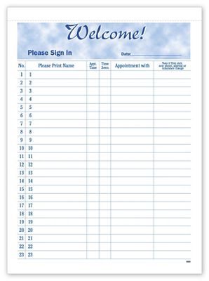 Security Sign-in Sheets - Office and Business Supplies Online - Ipayo.com