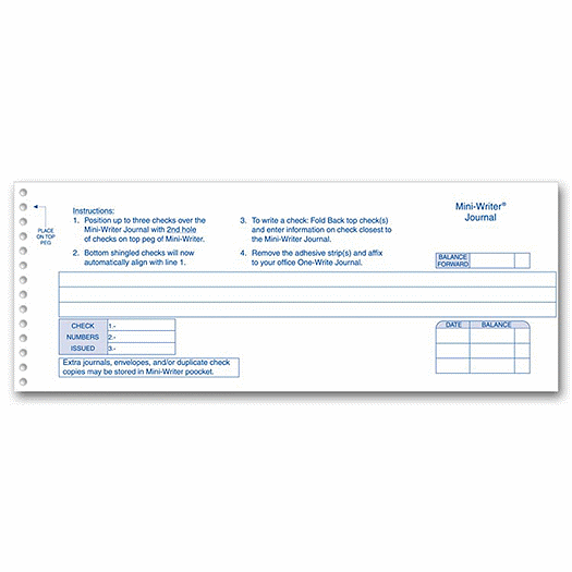 Mini-Writer Journals - use with 9 1/8  check