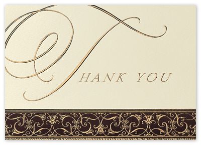 Filigree Border Thank You Cards
