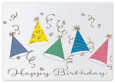 Dancing Party Hats Happy Birthday Cards