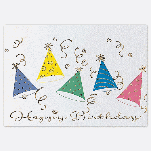 Dancing Party Hats Happy Birthday Cards