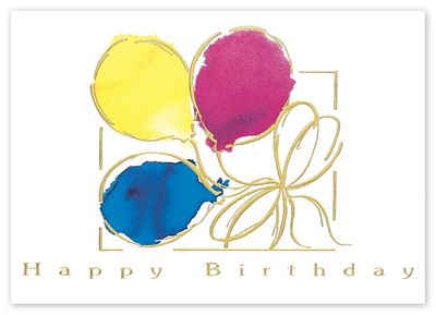 Tied Balloons Birthday Greeting Cards