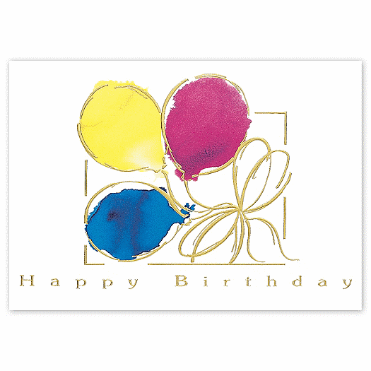 Tied Balloons Birthday Greeting Cards