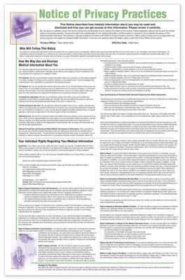Notice of Privacy Practices HIPAA Poster, Personalized
