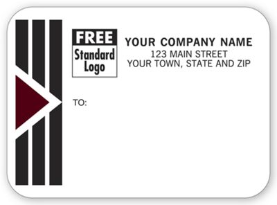 Park Avenue Mailing Labels, Rolls, w/ Black/Burgundy