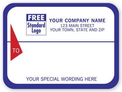 3 7/8 x 2 7/8 Mailing Labels, Rolls, White w/ Blue Borders