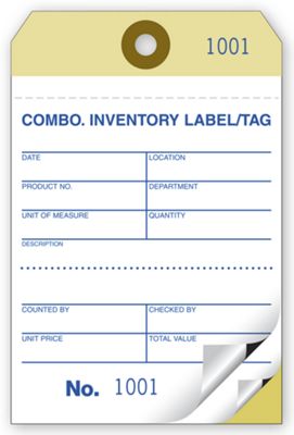 3 1/8 x 4 3/4 Medium Sized Inventory Tags