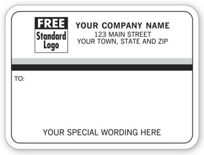 3 7/8 x 2 7/8 Mailing Labels, Rolls, White with Black/Gray Stripes