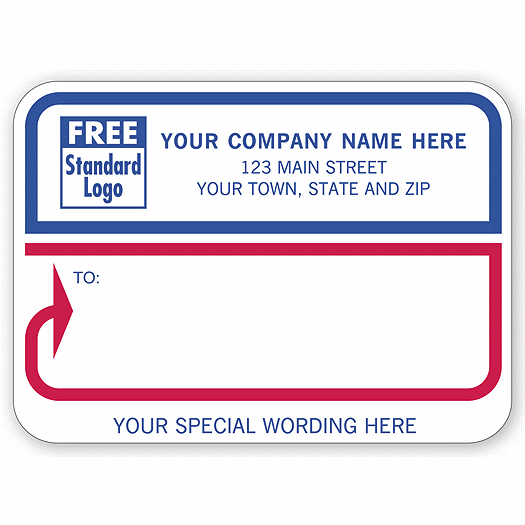 Mailing Labels, Rolls, White with Blue & Red Borders - Office and Business Supplies Online - Ipayo.com