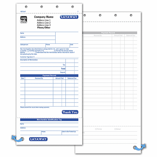 Layaway Form RET0147