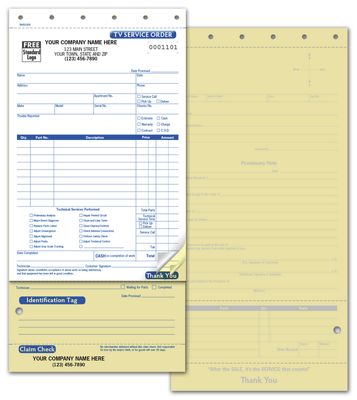 TV Service Order, Carbonless