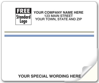 Laser Blue and Gray Stripe Mailing Label 4 x 3 1/3