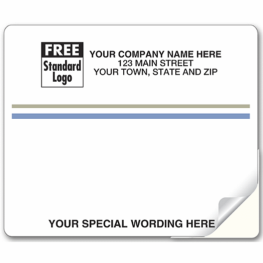 Laser Blue and Gray Stripe Mailing Label 4 x 3 1/3