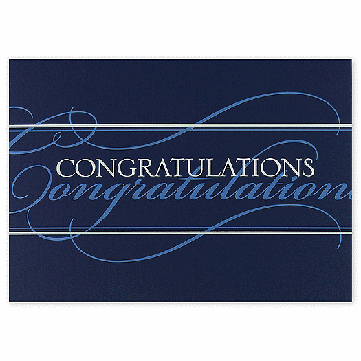 Congratulations! Blue and White Greeting Cards
