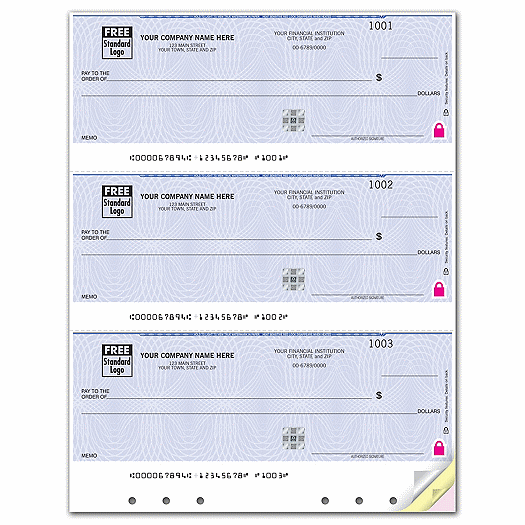 Deluxe High Security 3/Pg Laser Check w/Holes