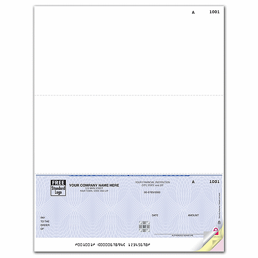Deluxe High Security Laser Bottom M/P Check 7.5 Voucher