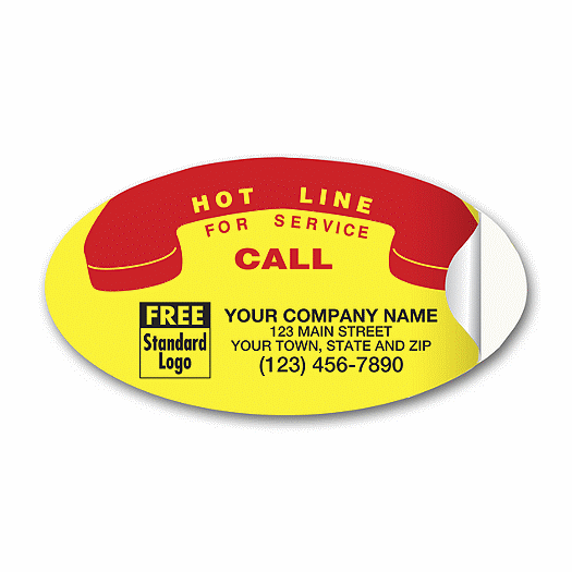 Hot Line For Service Call Labels, Phone Receiver - Office and Business Supplies Online - Ipayo.com