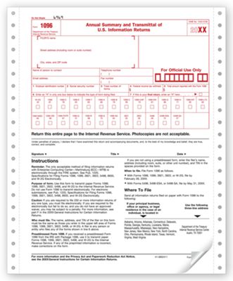 9 x 11 2016 Continuous 1096 Transmittal