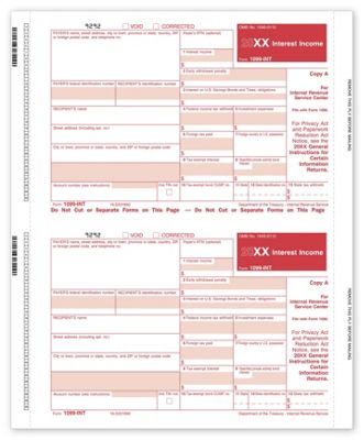 8 x 3 2/3 2016 Continuous 1099-INT Income Self-Mailer, Carbon