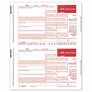 Save time! Pre-sealed confidential envelope with recipient's copy enclosed  makes it easy. Just print, stamp and mail! Popular format is ideal for reporting interest income. Meets all government and IRS filing requirements. Use to Report: Interest income.