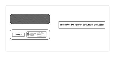 2020 3-Up Horizontal Laser W-2 Double-Window Envelope