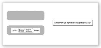 2012 3-Up Horizontal Laser W-2 Double-Window Envelope - Office and Business Supplies Online - Ipayo.com