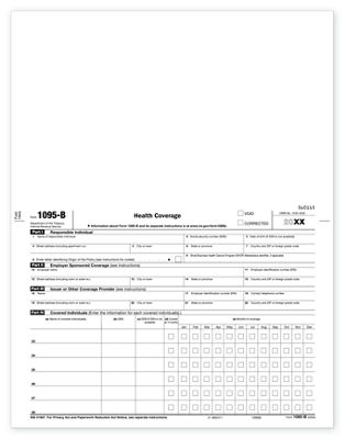 8 1/2   X 11 2016 Bulk Laser 1095B ACA Health Coverage