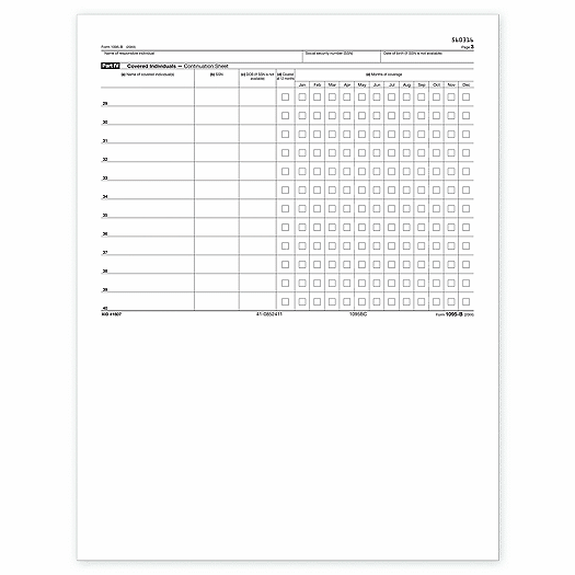 2020 Laser 1095B ACA Continuation Sheet