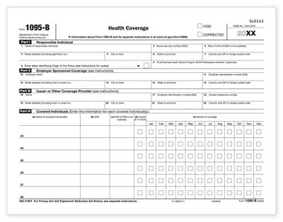 2020 Laser 1095B ACA Health Coverage IRS Copy