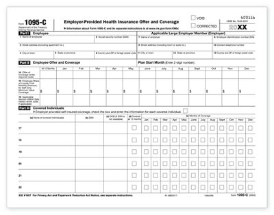 2020 Laser 1095C ACA Health Coverage IRS Copy