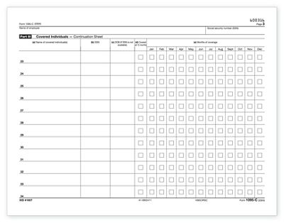 2016 Laser 1095C ACA IRS Copy Continuation Sheet