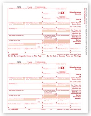 2016 Laser 1099-MISC Income, Federal Copy A, Bulk