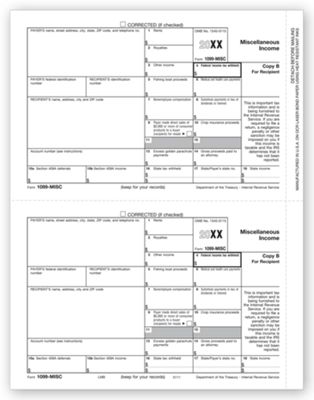 2020 Laser 1099 MISC Income Recipient Copy B TF5111