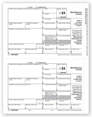 2012 Laser 1099, Misc Income, Payer/State Copy C - Office and Business Supplies Online - Ipayo.com