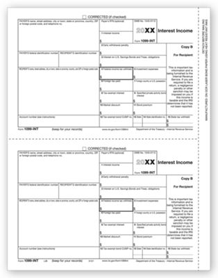 2020 Laser 1099-INT Income, Recipient Copy B