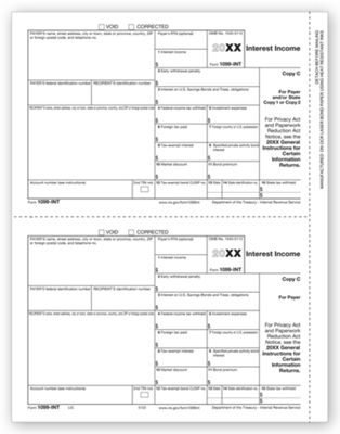 2012 Laser 1099, Interest Income, State Copy C - Office and Business Supplies Online - Ipayo.com