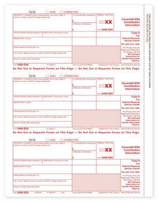 8 1/2 x 11 2016 Laser 5498-ESA, Federal Copy A