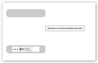 9 x 5 5/8 2016 4-Up Horiz. Laser W-2 Double-Window Envelope, Self-Seal