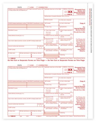 8 1/2 x 11 2016 Laser 1099-B, Federal Copy A