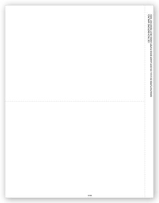 8 1/2 x 11 2016 2-Up Blank Laser 1099-MISC Income with Copy B Backer