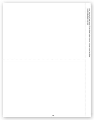 8 1/2 x 11 2016 2-Up Blank Laser 1099-MISC Income w Copy B Backer, Bulk