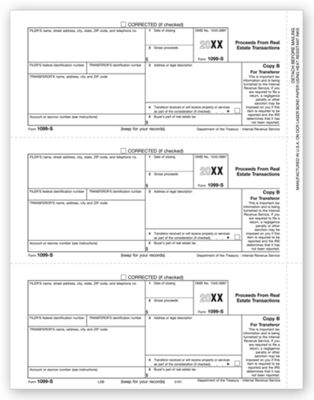 8 1/2 x 11 2016 Laser 1099-S, Recipient Copy B