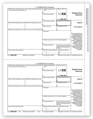 8 1/2 x 11 2016 Laser 1099-OID, Copy B