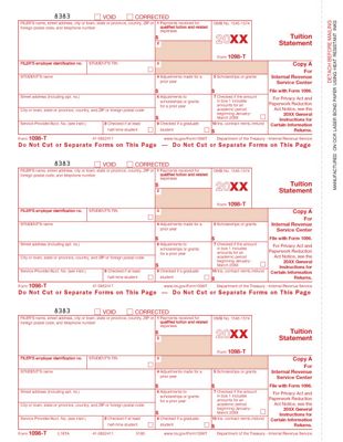 8 1/2 x 11 2016 Laser 1098-T, Federal Copy A