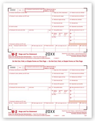 2012 Bulk Laser W-2, Federal Copy A - Office and Business Supplies Online - Ipayo.com