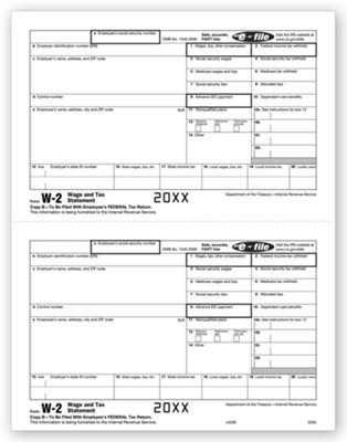 2020 Laser W-2, Employee Copy B