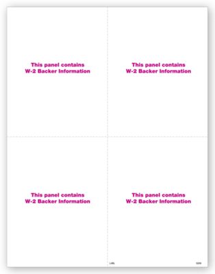 2020 4-Up Blank Laser W-2 with Backer