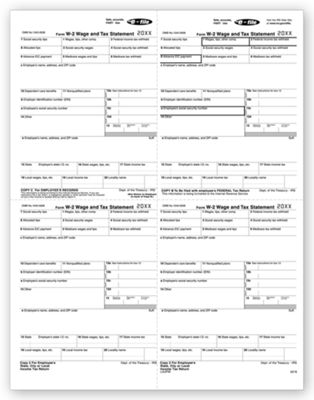 2016 4-Up Laser W-2 , Employee Copy, W-Style