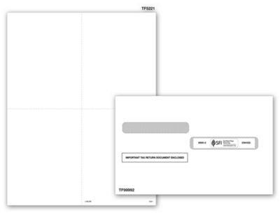 2020 4-Up Blank Laser W-2 without Backer with Envelope