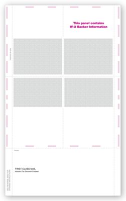8 1/2 x 14 2016 14  4-Up Blank Laser W-2, Pressure Seal